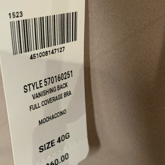 Soma Bra Women's Size 40G Full Coverage Underwire Mochaccino Vanishing Back NWT - Picture 5 of 6